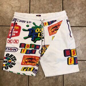 Men's Born Fly All Over Print- Fly a Thon- Game Shows Sweat Shorts- Size 2XL